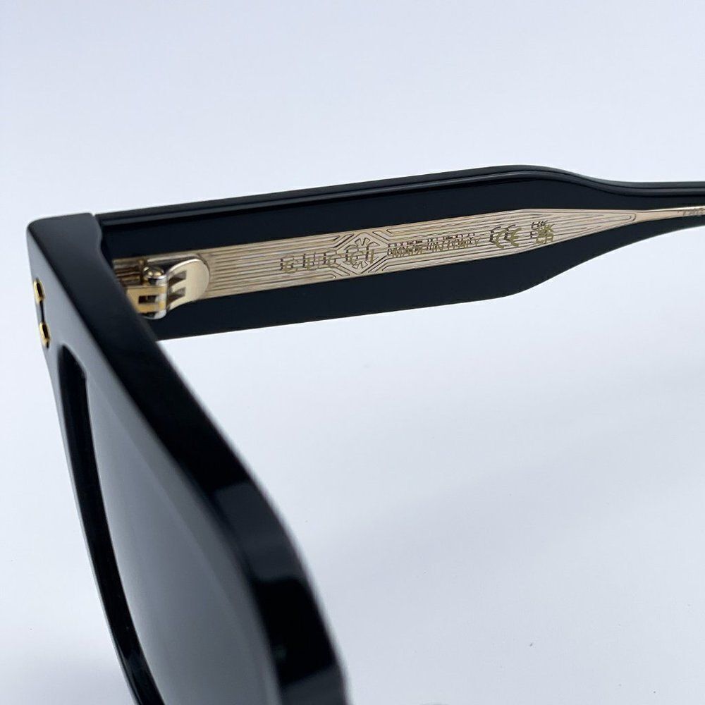 NEW Gucci GG1084S 001 Black Grey Square Unisex Sunglasses - Picture 9 of 15